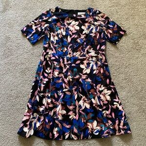 Sabrina Collective ~ Floral Fit and Flare Dress ~ Scoop Neck ~ Size 16W